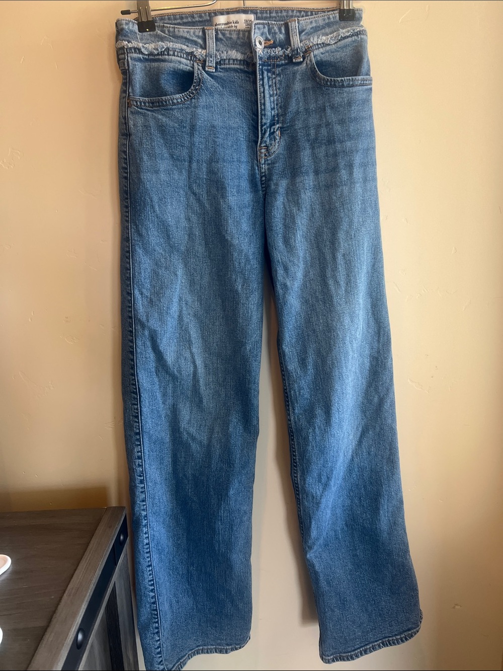 Classic Abercrombie Kids High Rise Wide-Leg Blue Jeans